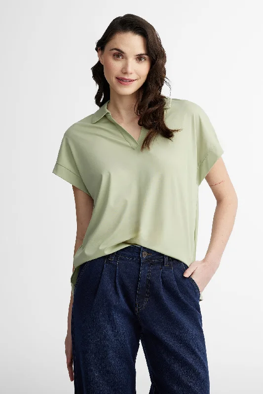 T-shirt col à revers - Femme