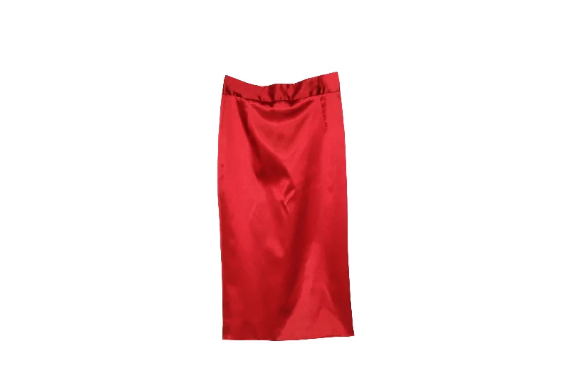 Dolce & Gabbana Satin Pencil Skirt in Red Acetate