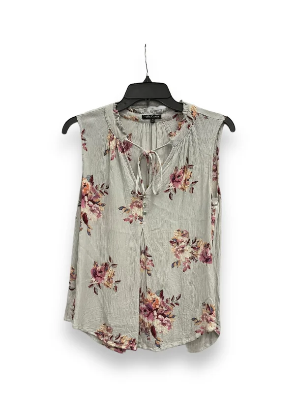 Floral Print Top Sleeveless Pink Clover, Size M