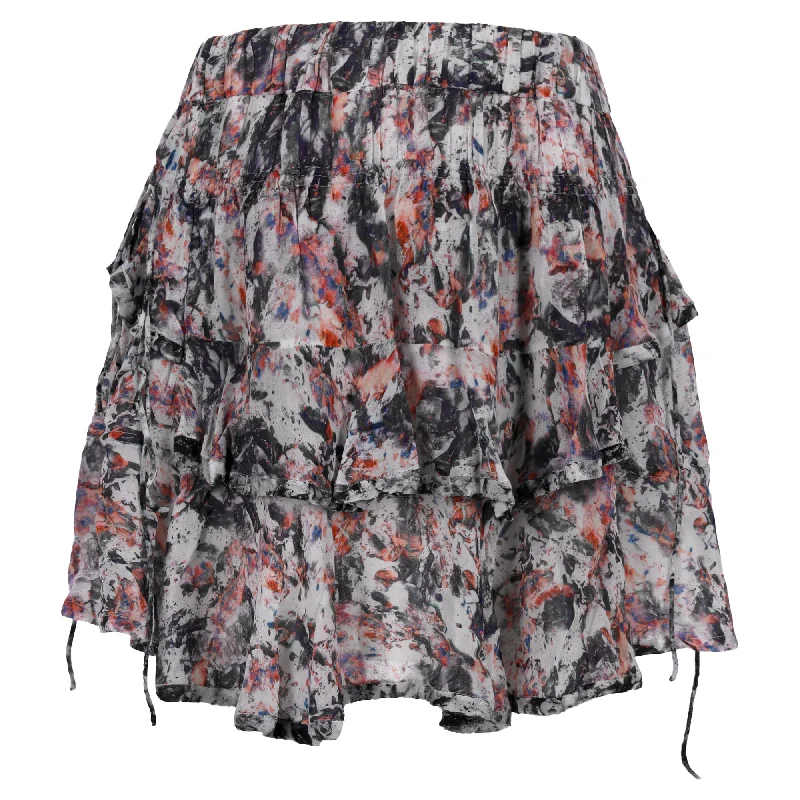 Iro Paris Megan Printed Ruffle Mini Skirt in Multicolor Viscose