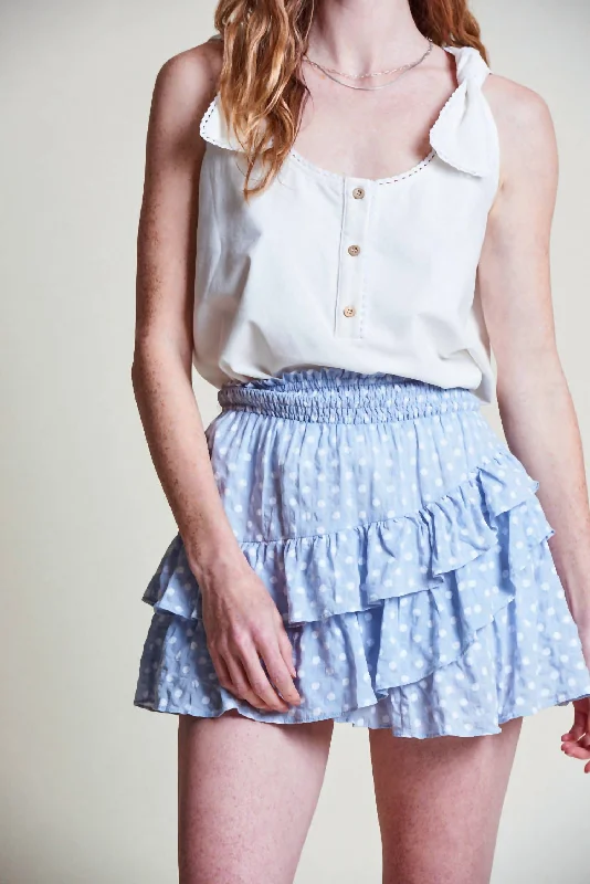 The Mini Skirt In Blue Polka Dot