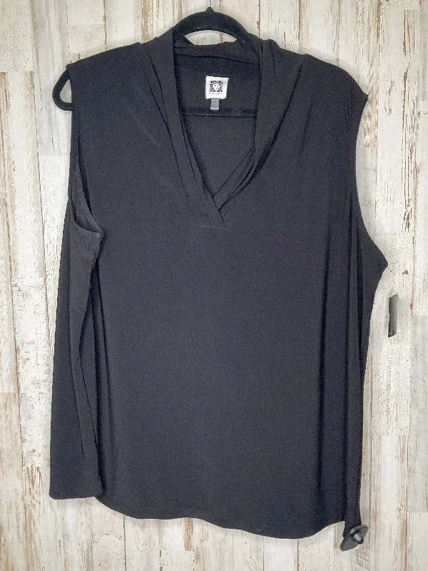 Top Sleeveless By Anne Klein In Black, Size: 3x