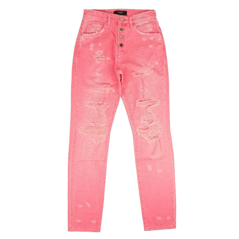 Amiri Slouch Destroyed Jean - Neon Pink