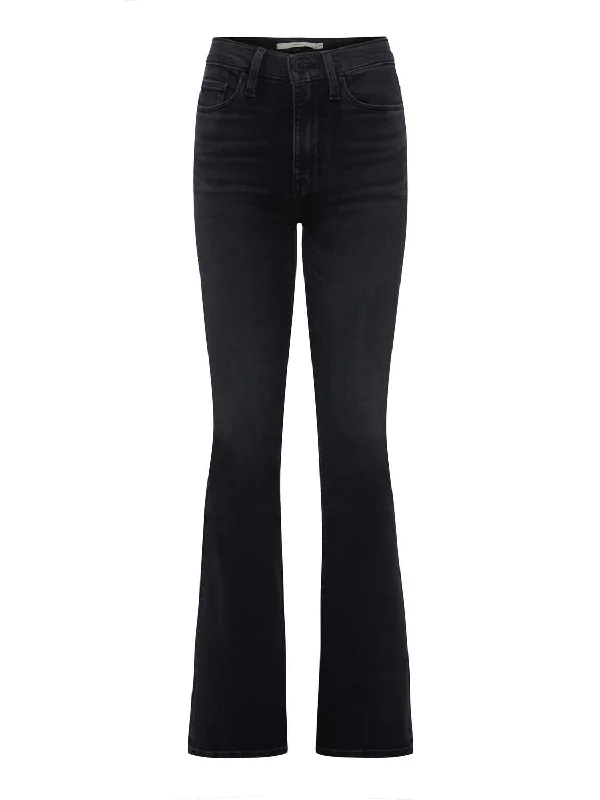 Barbara High Rise Bootcut Inseam Slit Jeans In Night Sky