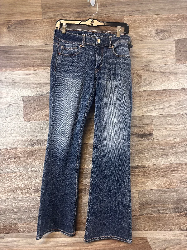 Jeans Flared By American Eagle In Blue Denim, Size: 6