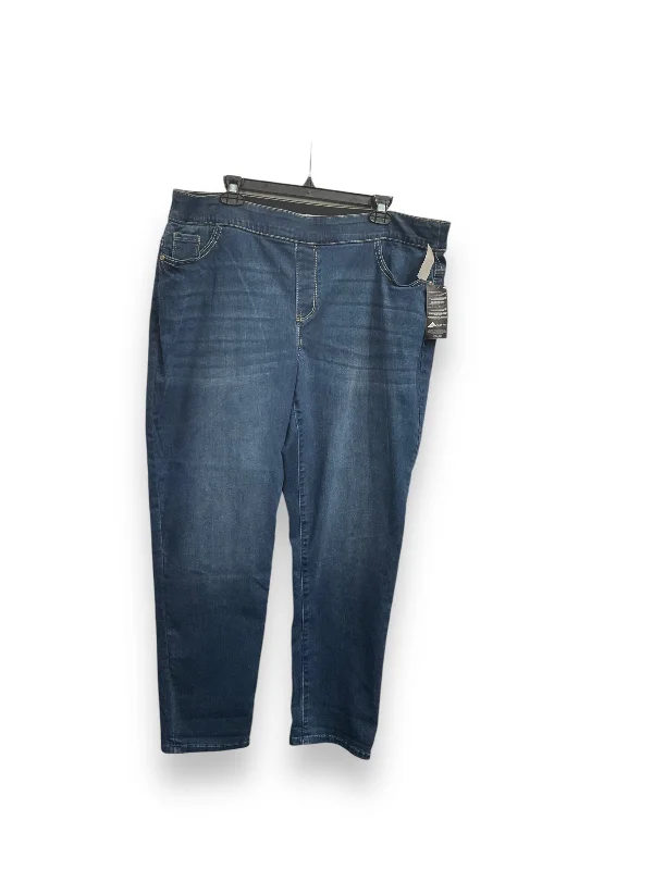 Jeans Straight By Crown And Ivy In Blue Denim, Size: 18