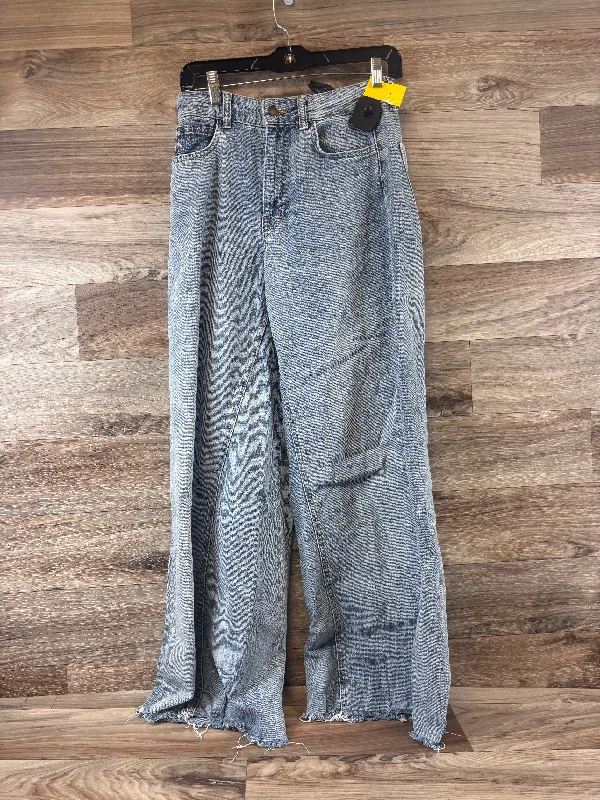 Jeans Wide Leg By Zara In Blue Denim, Size: 4