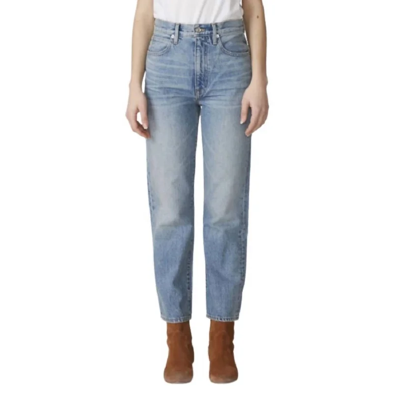 London Ultra High Rise Cropped Straight Jean In Salt Flats