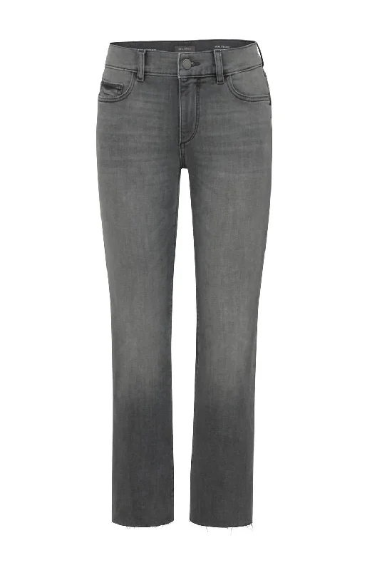 Mara Straight Mid Rise Ankle Jeans In Overcast