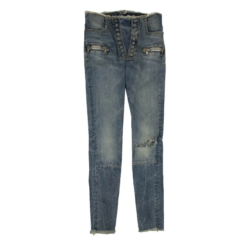 Unravel Project Lace-Up Skinny Jeans - Denim