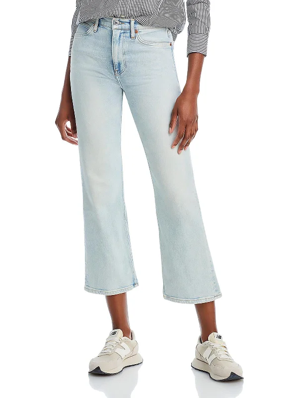 Womens High Rise Cropped Bootcut Jeans