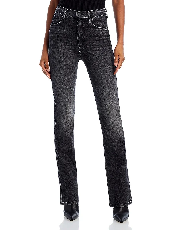 Womens High Rise Faded Bootcut Jeans