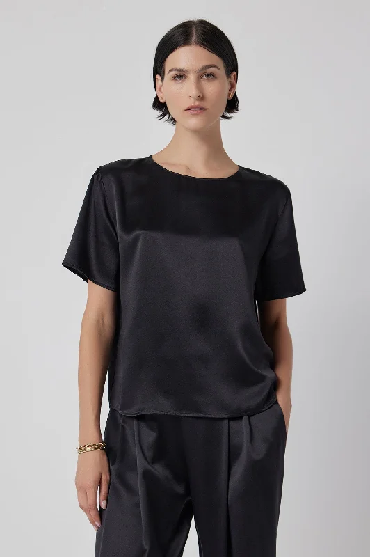 Pasadena Silk Top in Black