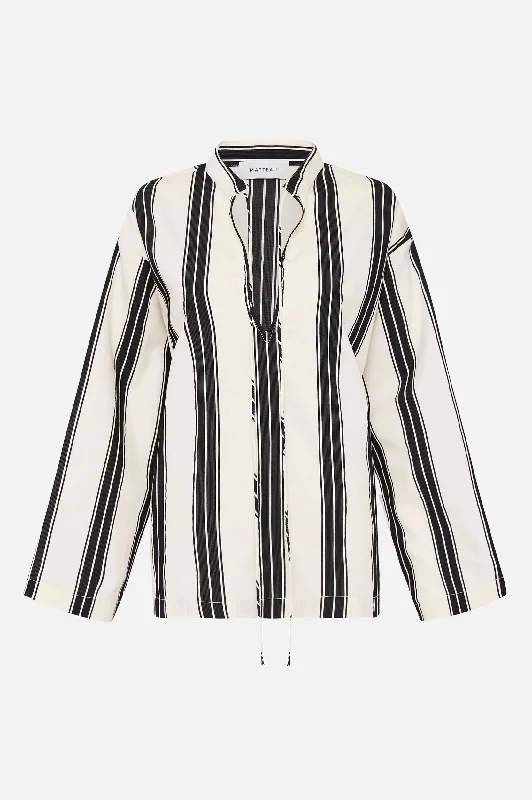 Relaxed Stripe Tunic in Nero Stripe