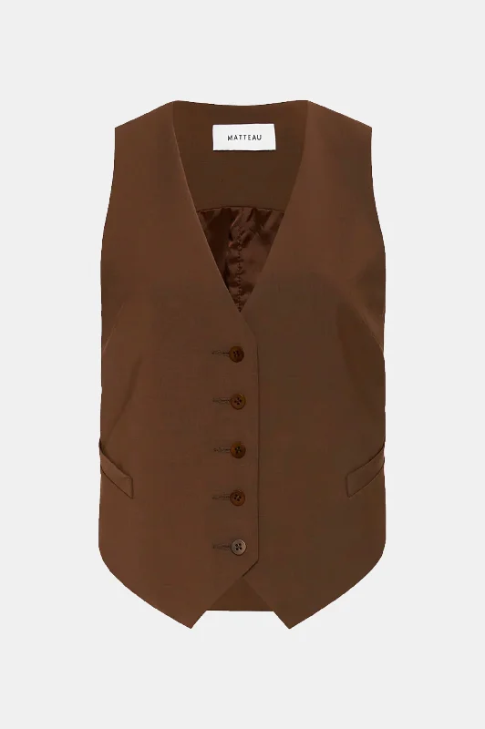 Tailored Waistcoat in Coffee