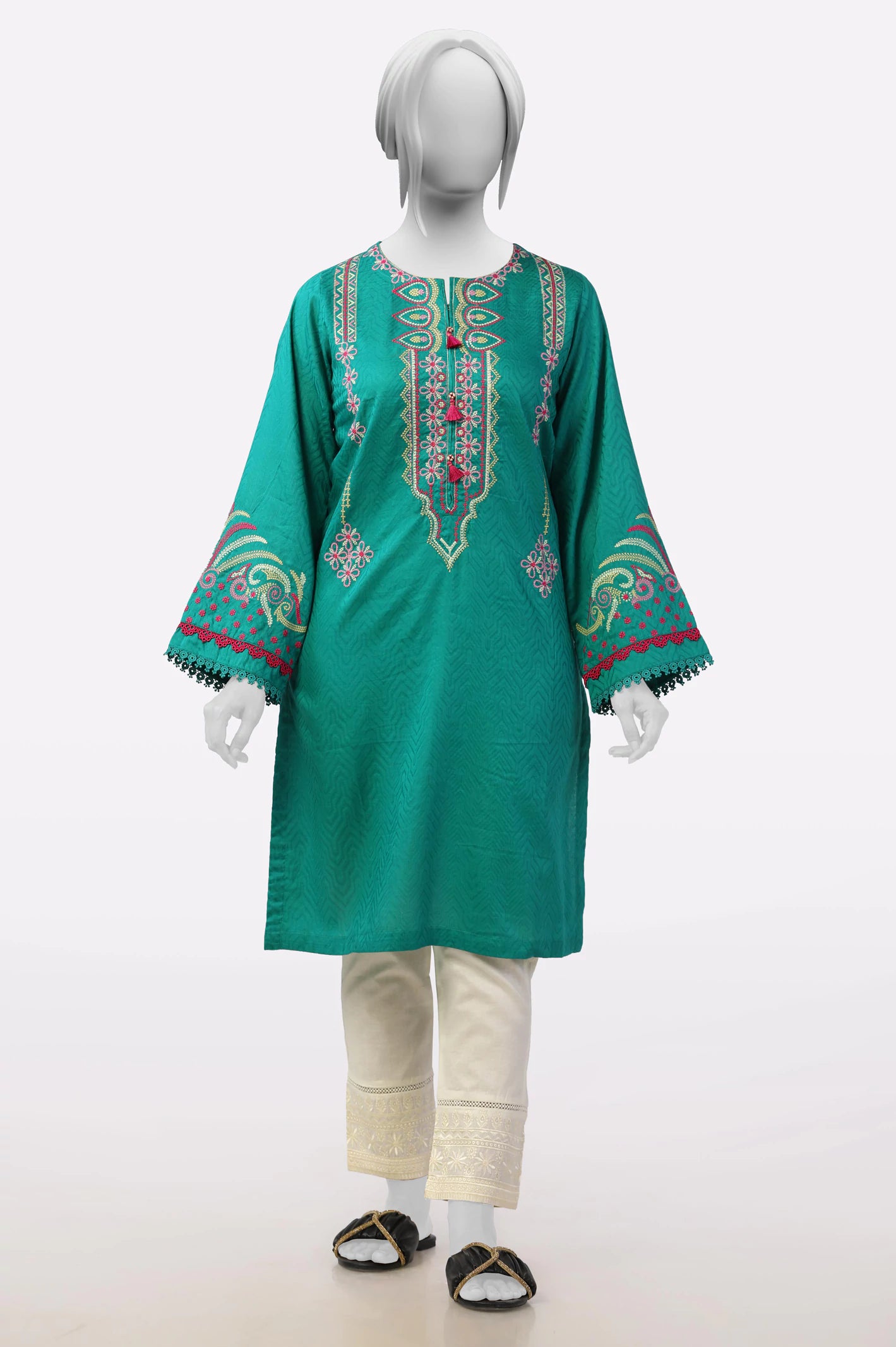 Green Embroidered Kurti