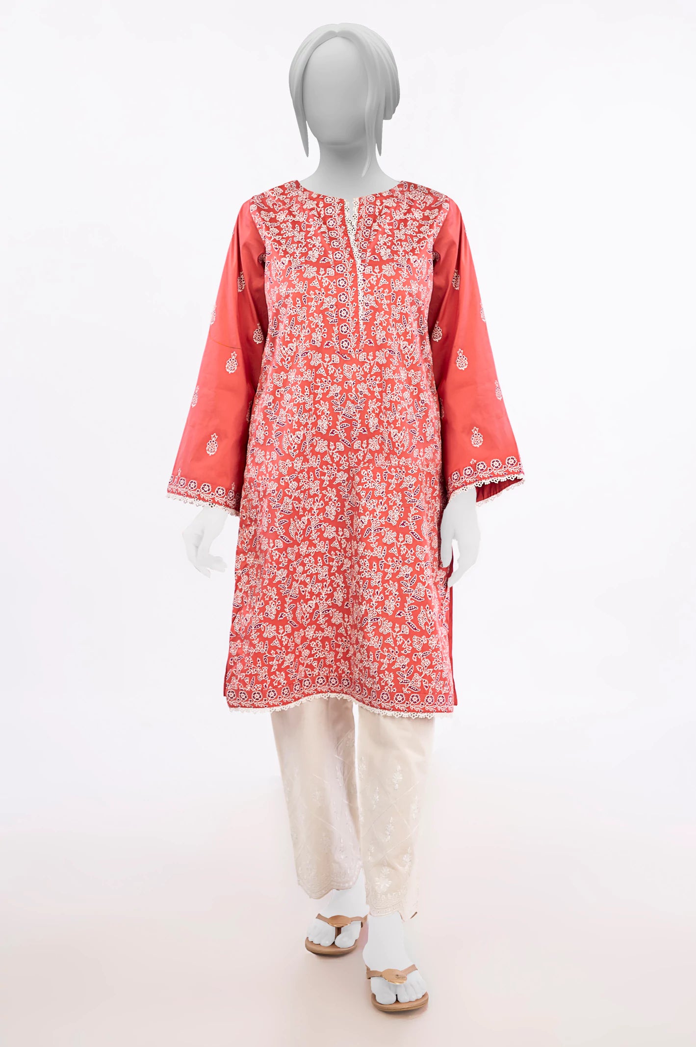 Peach Printed Kurti