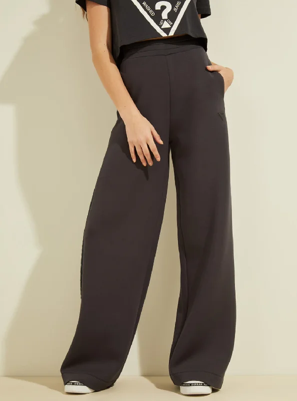 Eco Dark Grey Allie Active Scuba Wide-Leg Pants