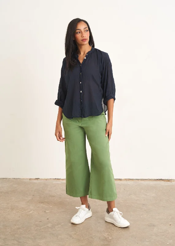 EMILY WIDE LEG CROPPED TROUSER - GREEN