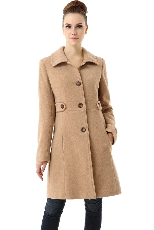 BGSD Women Heather Wool Walking Coat