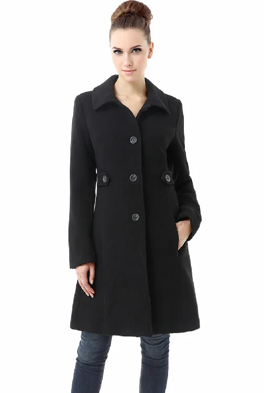 BGSD Women Heather Wool Walking Coat