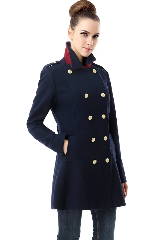 BGSD Women Victoria Wool Fitted Military Melton Coat