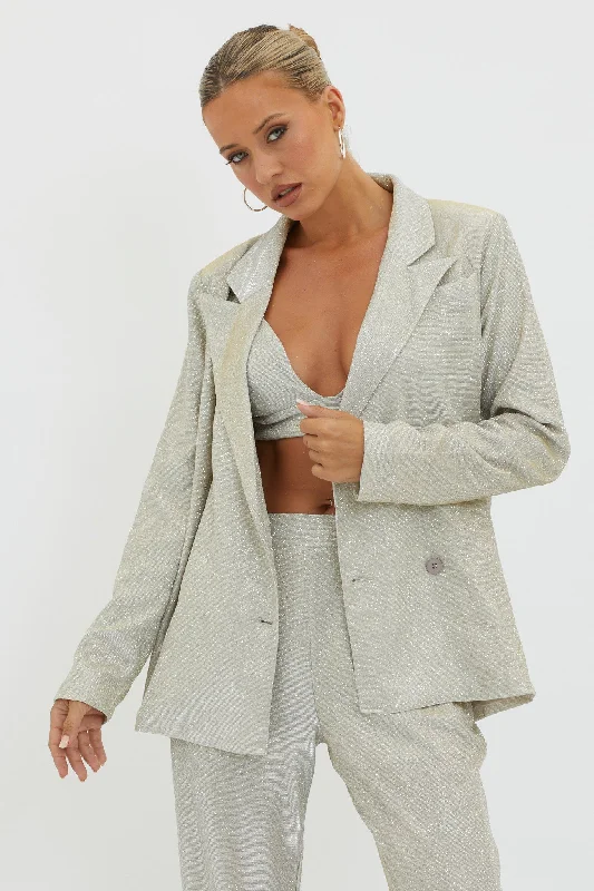 Joyeux Notch Lapel Jacket Champagne