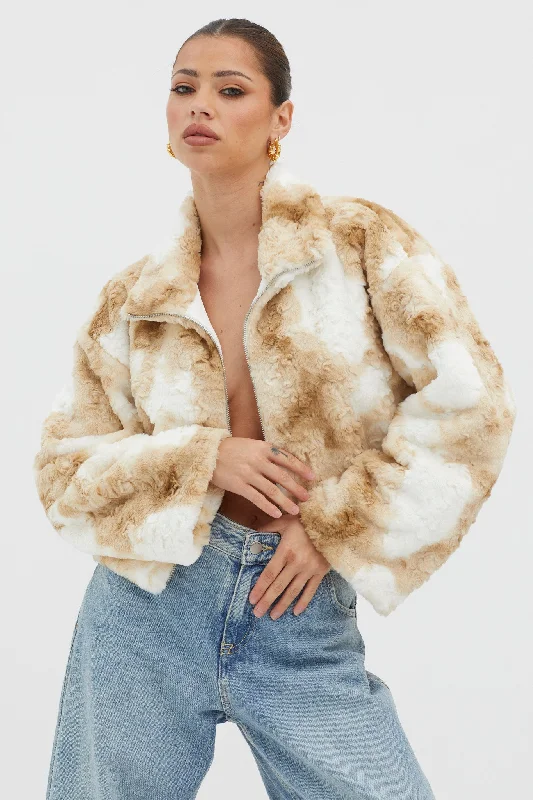 Margeaux Faux Fur Jacket Coffee