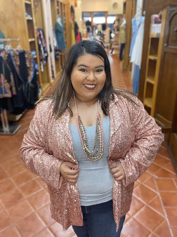 Rose Gold Sequin Blazer