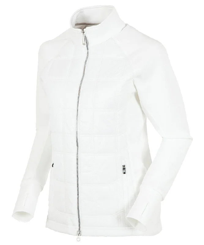 White with Silver Zipper