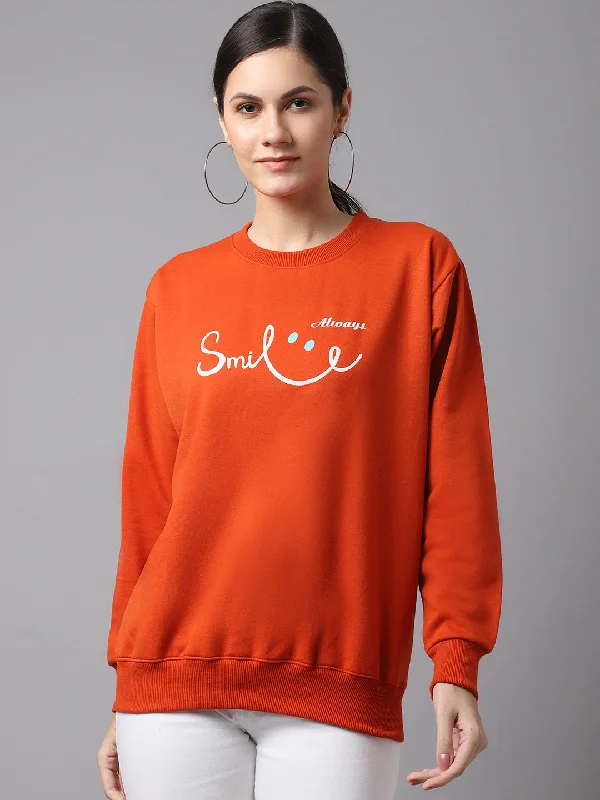 Vimal Jonney Fleece Round Neck Printed Sweatshirt For Women