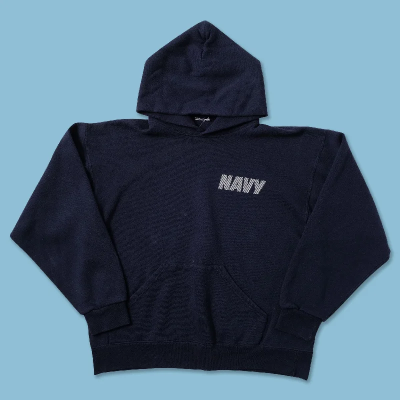 Vintage Russell Athletic Navy Hoody Medium