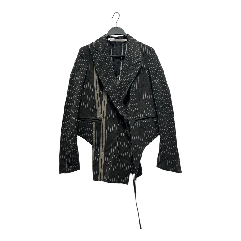 aleksandre akhalkatsishvili/Jacket/40/Stripe/Cotton/BLK/deconstructed blazer