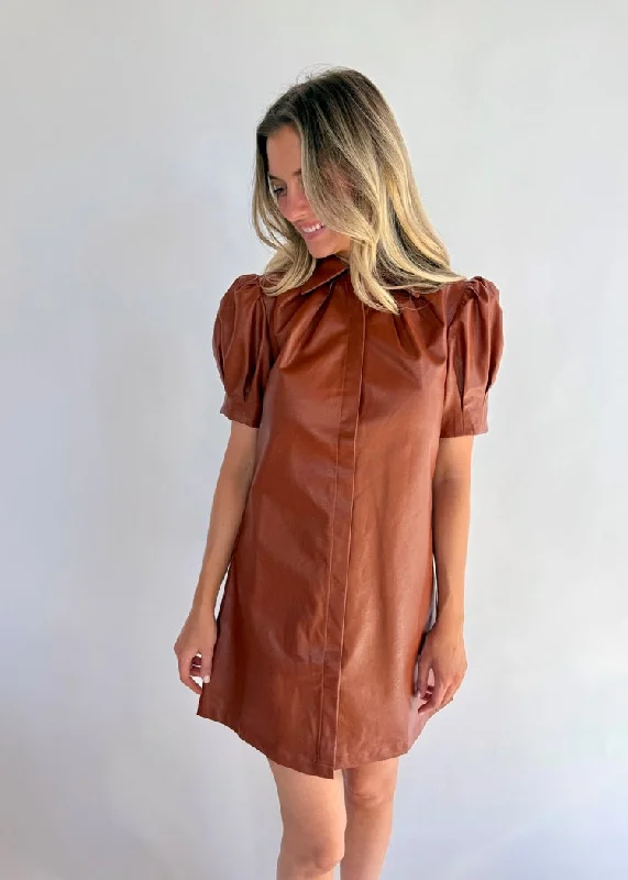 HENLEY LEATHER MINI DRESS