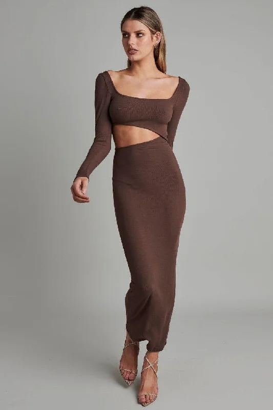 Angel Maxi Dress - Brown