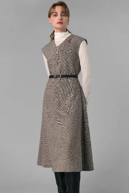 Hannah Herringbone Midi Dress