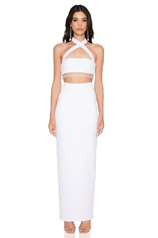 Nookie Chicane Midi Dress - White