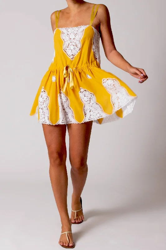 Brielle Falcon Embroidery Mini Dress - Passionfruit