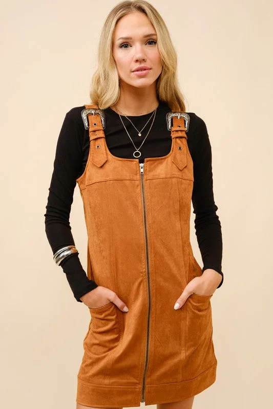 Annie Suede Western Buckle Mini Dress