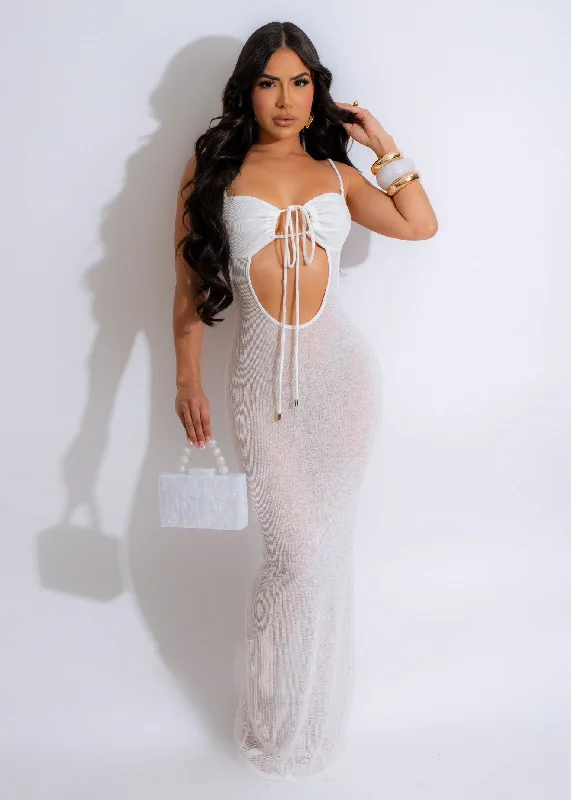 Work Of Art Knit Maxi Dress White