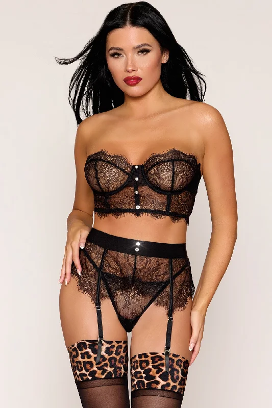 Eyelash Lace Longline Bra Set