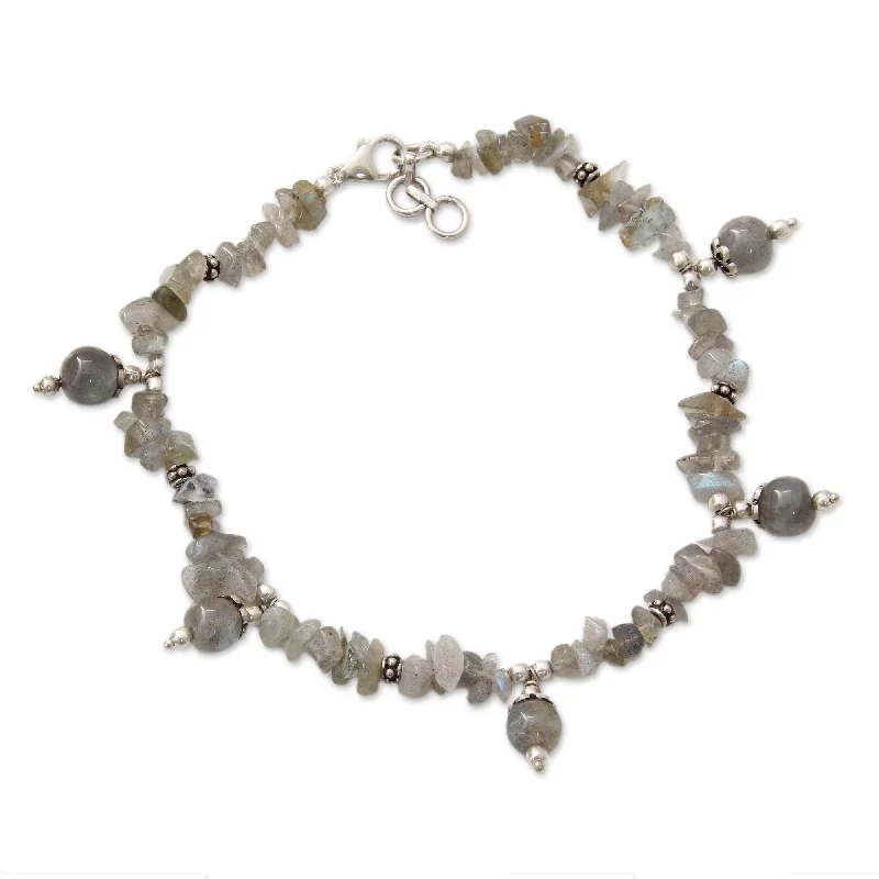 Novica Handmade Mystic Stone Labradorite Anklet