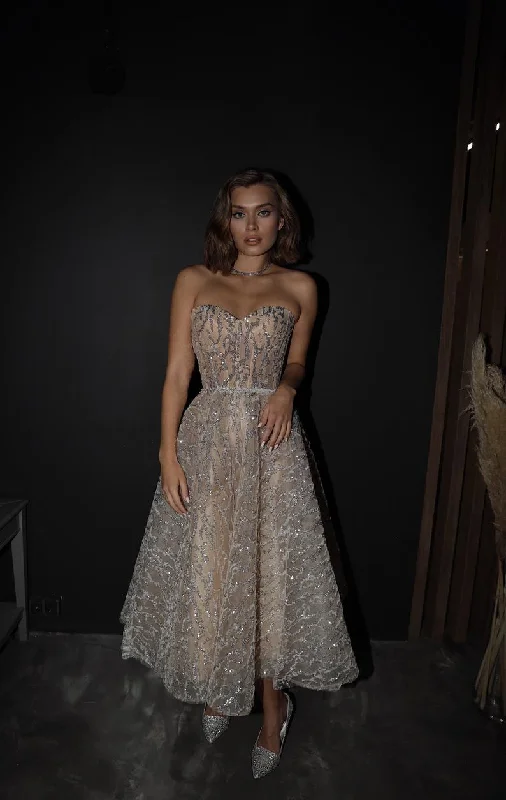 FashionSierra - Slim Off Shoulder Sexy Party Tube Top Sequins Celebrity Dresses