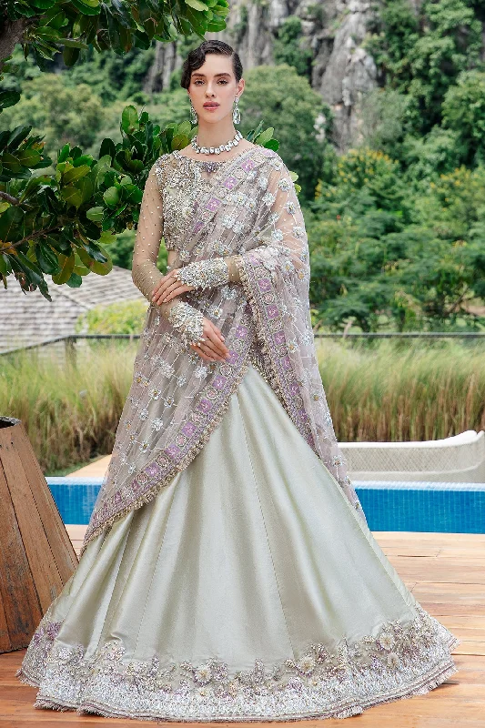 Luxury Embroidered Mint Green Pakistani Wedding Wear Lehenga Choli